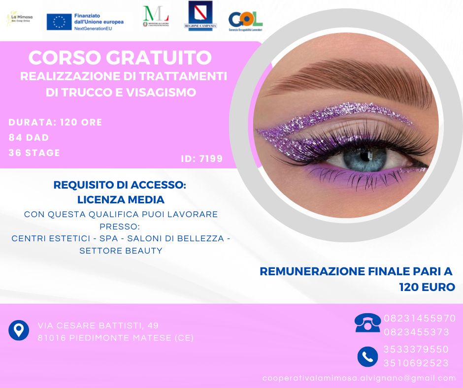 Locandina corso Trucco e Visagismo - La Mimosa Onlus